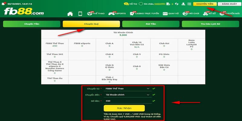 Các bước thực hiện rút tiền FB88 chi tiết